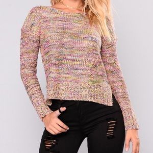 Multi color knit sweater 100% acrylic